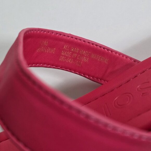 Aerosoles Geraldine Sandals Women US 10M Hot Pink Faux Leather Boho Beach Resort - Picture 3 of 16